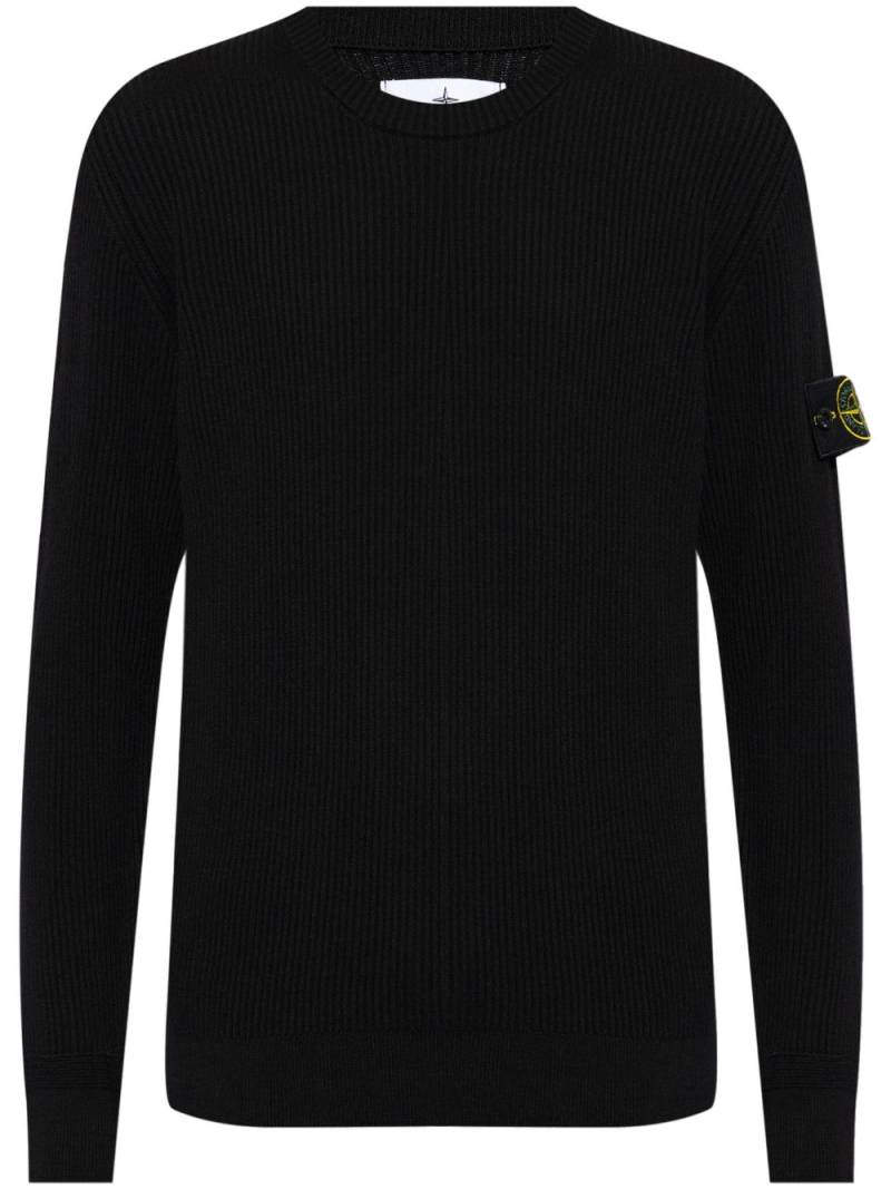 Stone Island Compass-motif wool jumper - Black von Stone Island