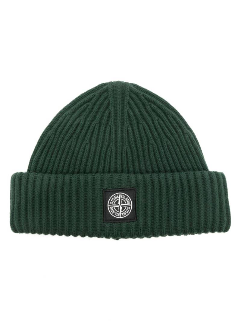 Stone Island Compass-patch beanie - Green von Stone Island