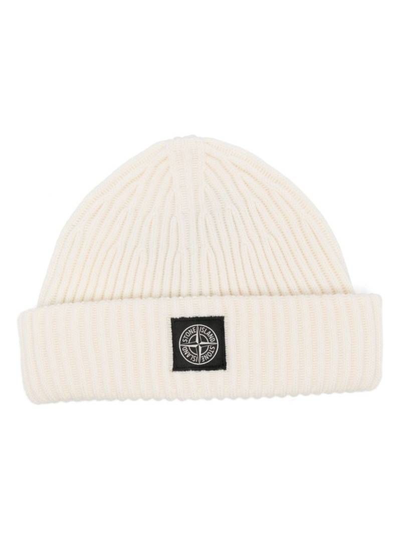 Stone Island Compass-patch beanie - White von Stone Island