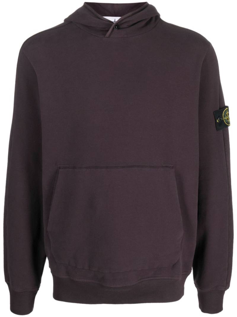 Stone Island Compass-patch cotton hoodie - Purple von Stone Island