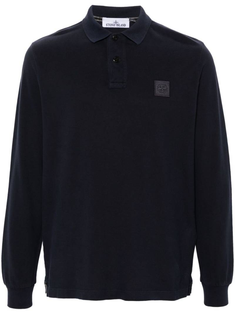 Stone Island Compass-patch cotton polo shirt - Blue von Stone Island