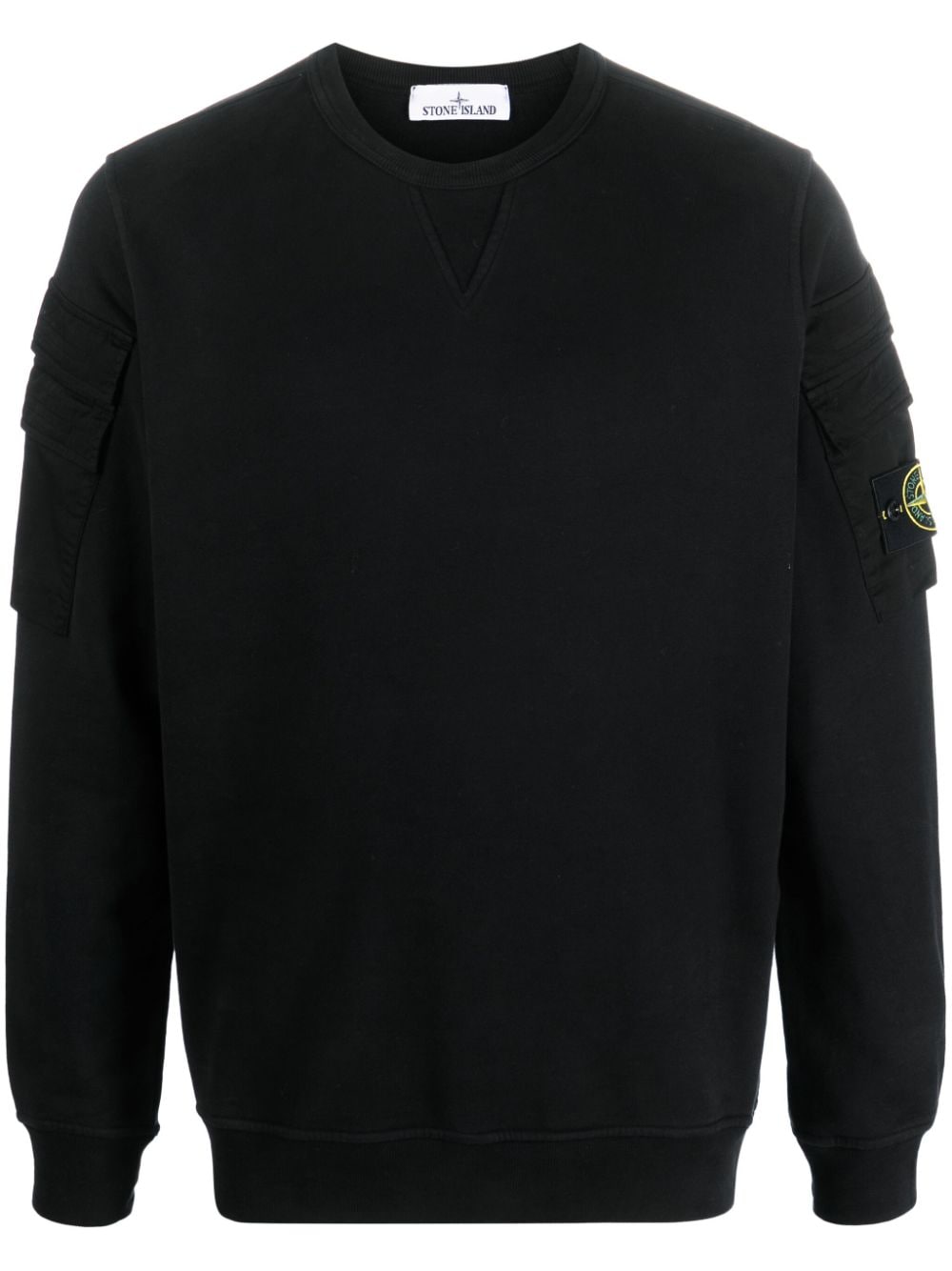 Stone Island Compass-patch crew-neck sweatshirt - Black von Stone Island