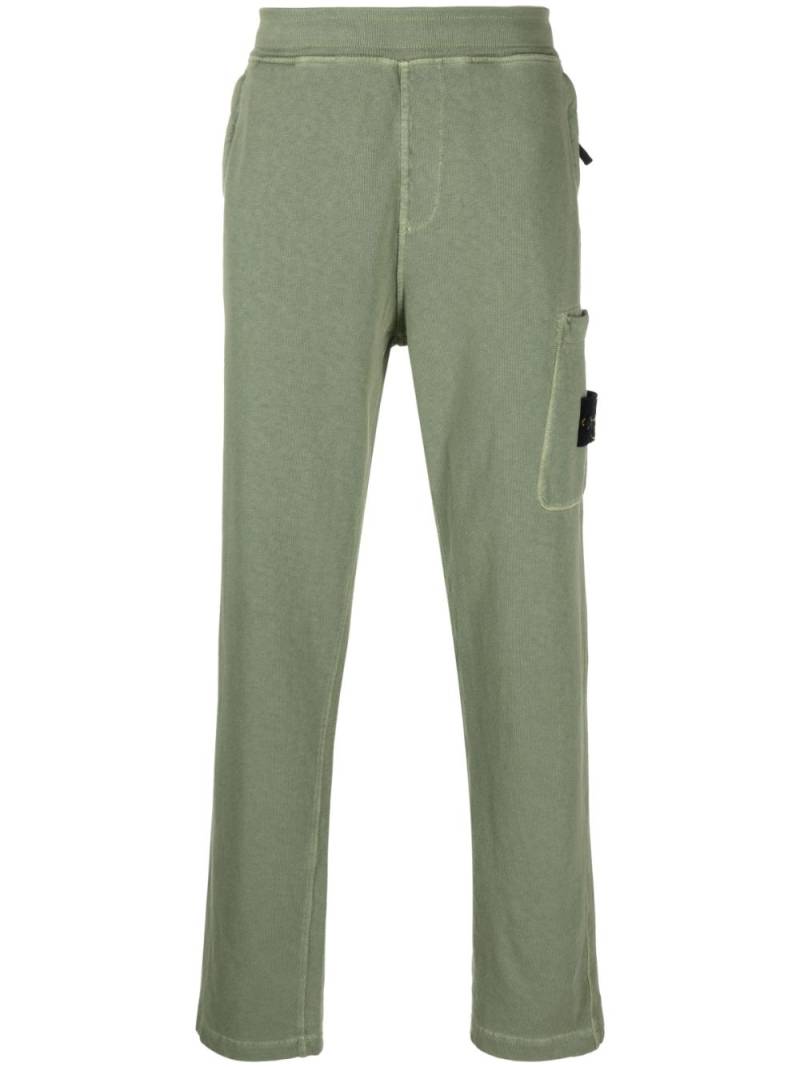 Stone Island Compass-patch fleece track pants - Green von Stone Island