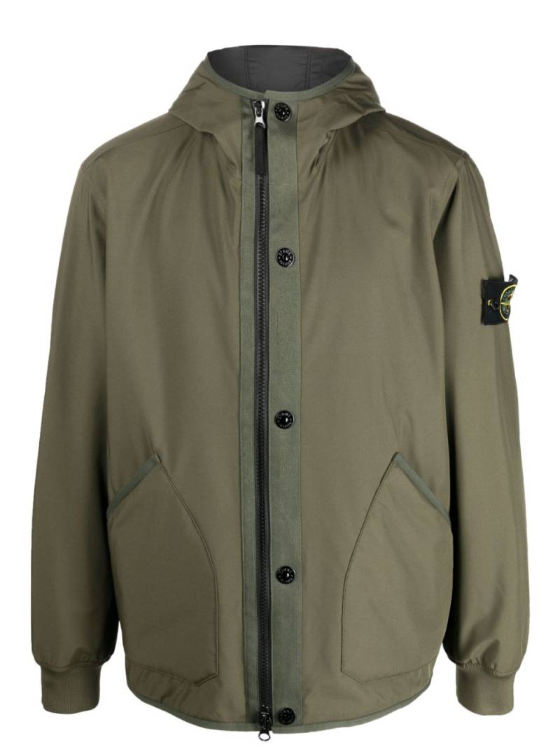 Stone Island Compass-patch hooded jacket - Green von Stone Island