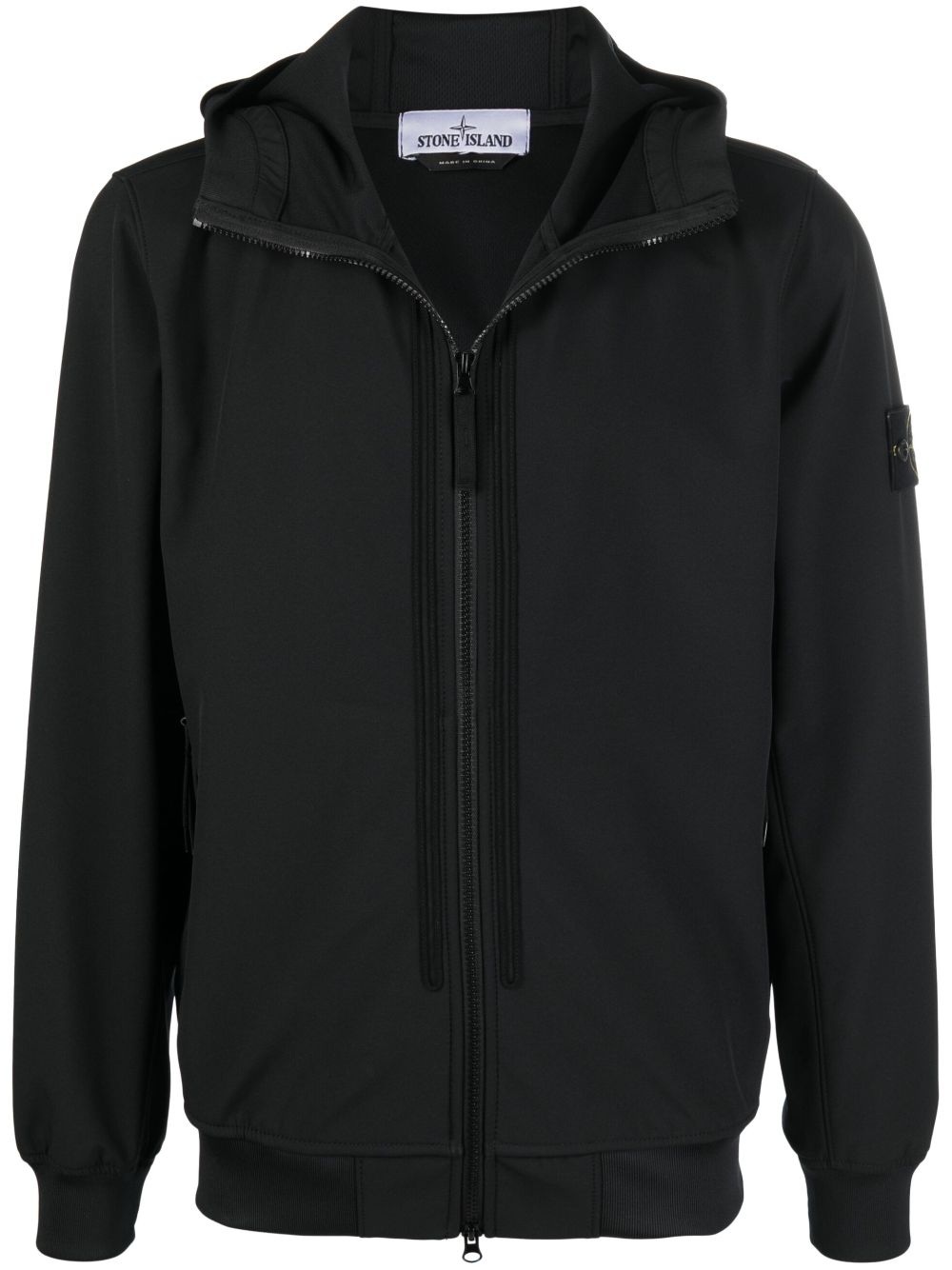 Stone Island Compass-patch hooded jacket - Black von Stone Island