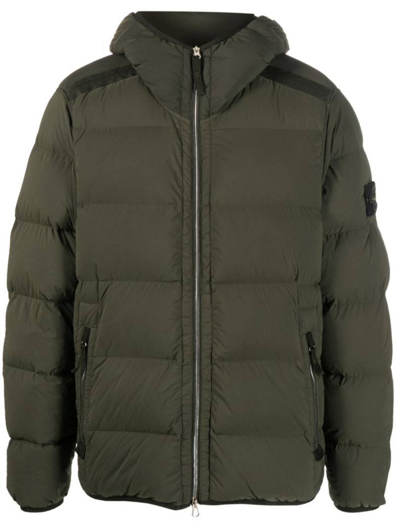 Stone Island Compass-patch padded down jacket - Green von Stone Island