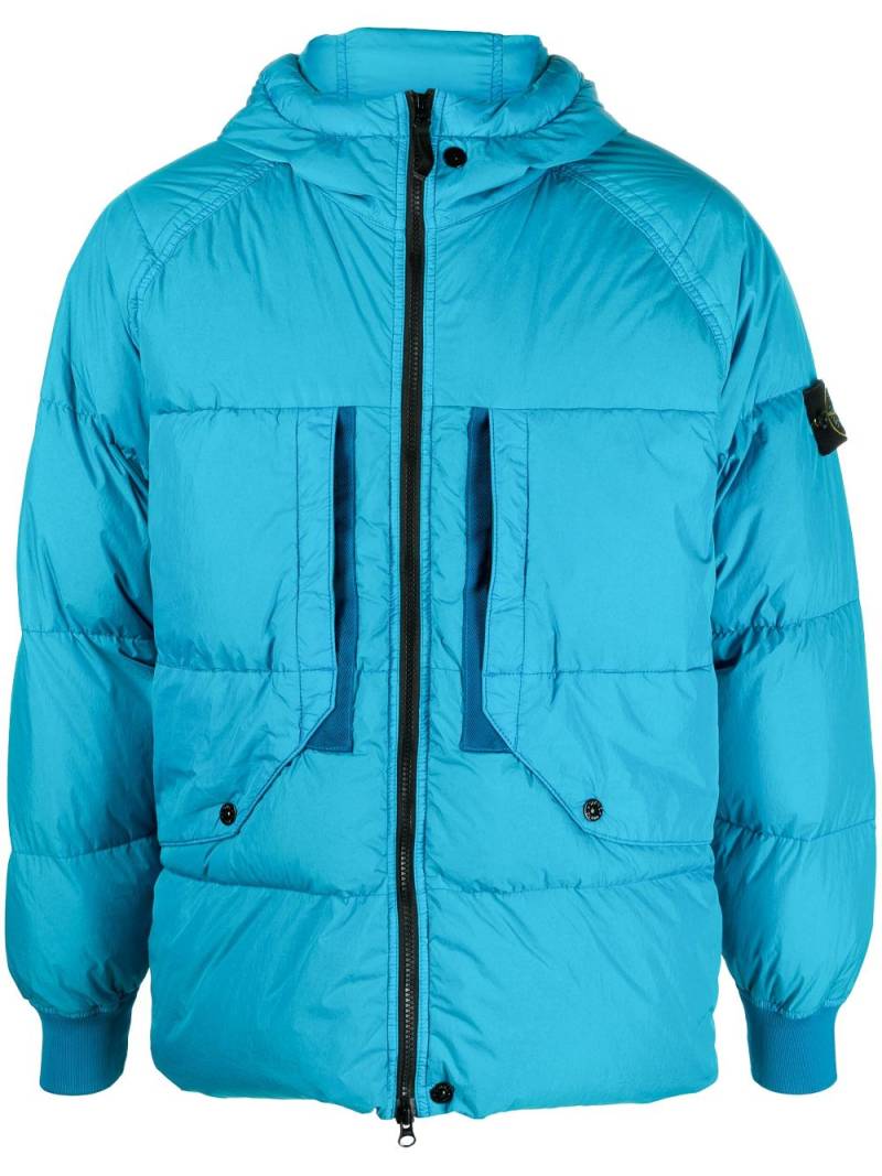 Stone Island Compass-patch padded jacket - Blue von Stone Island