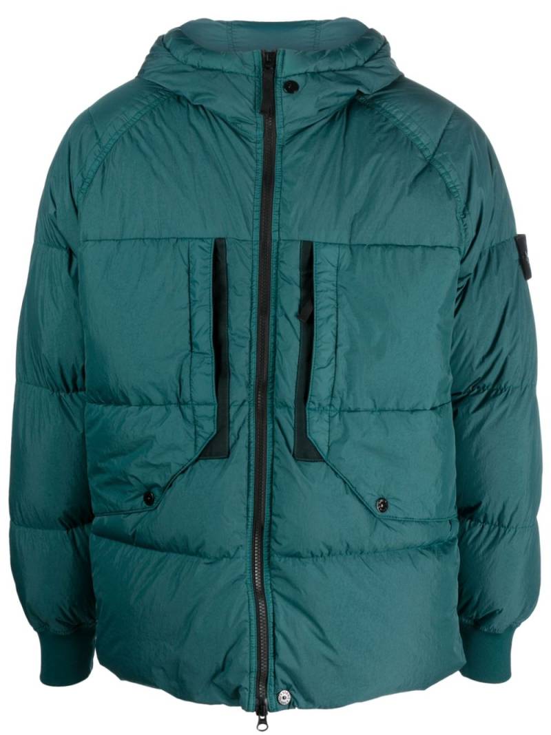 Stone Island Compass-patch padded jacket - Blue von Stone Island