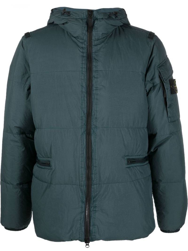 Stone Island Compass-patch padded jacket - Blue von Stone Island