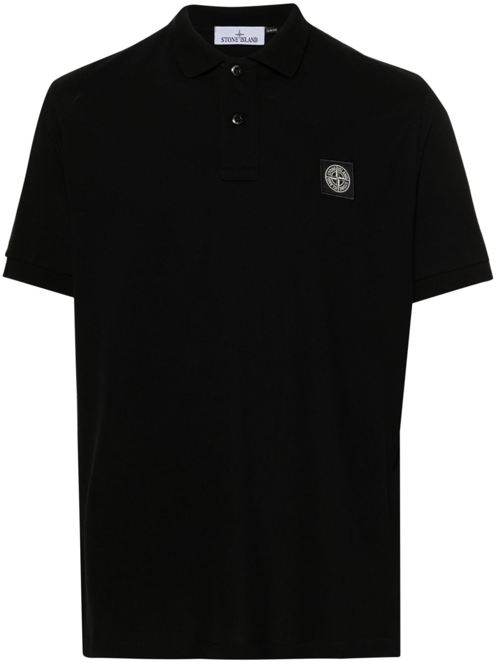 Stone Island Compass-patch piqué polo shirt - Black von Stone Island