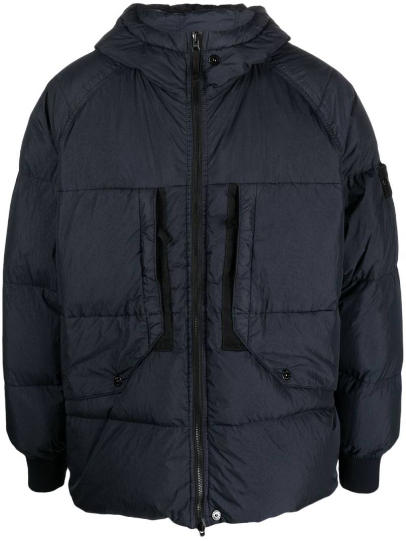 Stone Island Compass-patch puffer jacket - Blue von Stone Island