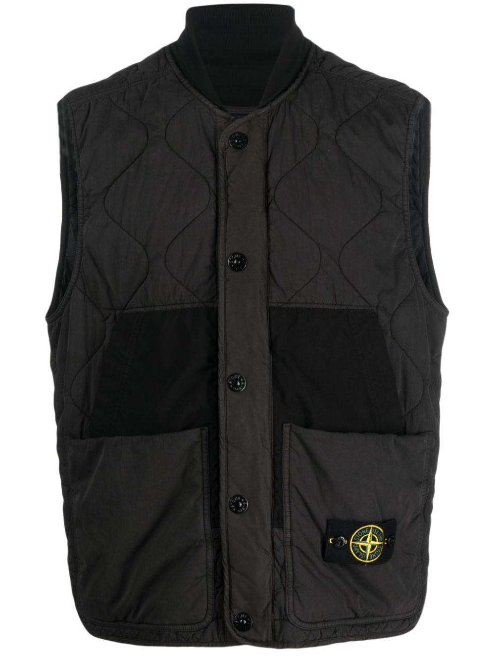 Stone Island Compass-patch quilted gilet - Black von Stone Island