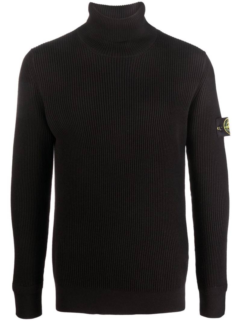 Stone Island Compass-patch roll-neck jumper - Black von Stone Island