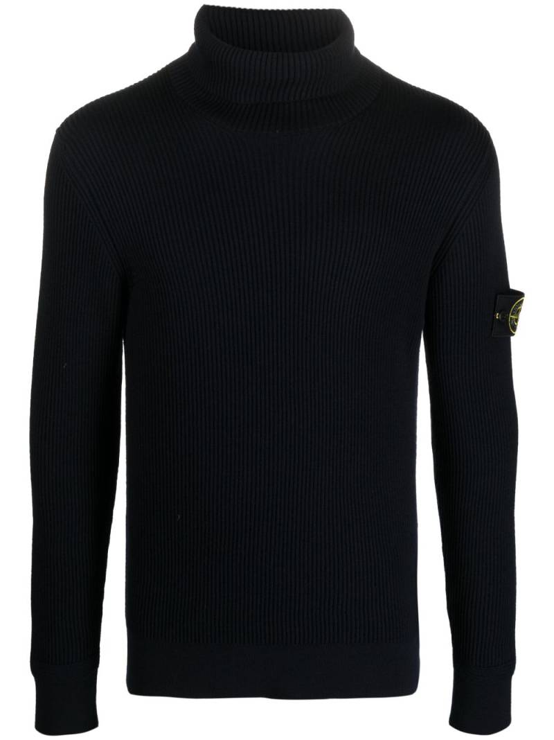 Stone Island Compass-patch roll-neck jumper - Blue von Stone Island