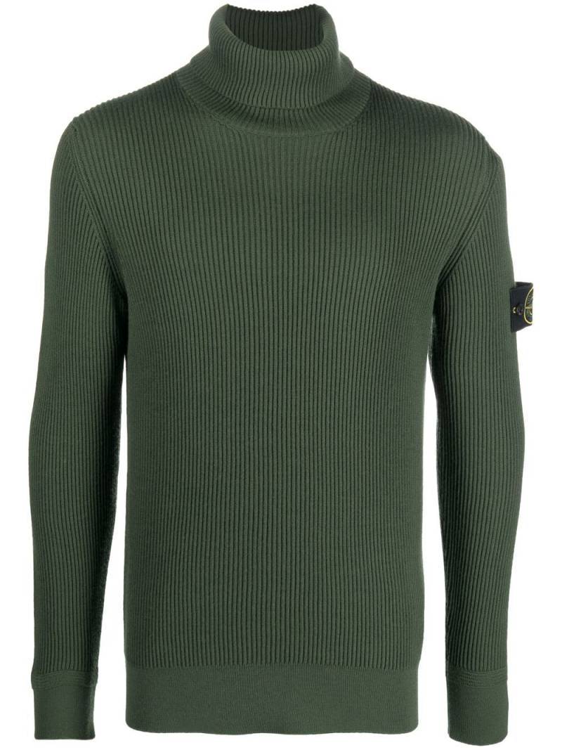 Stone Island Compass-patch roll-neck jumper - Green von Stone Island