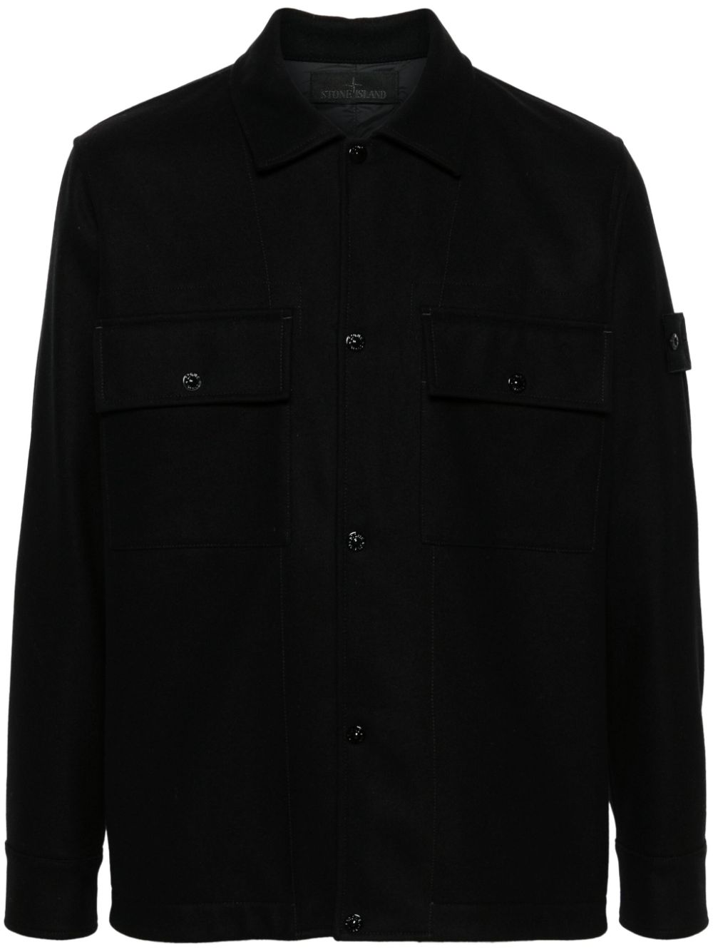 Stone Island Compass-patch shirt jacket - Black von Stone Island