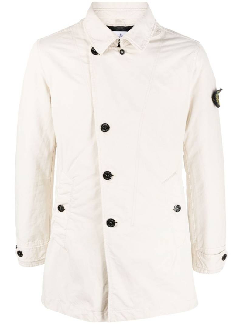 Stone Island Compass-patch single-breasted coat - Neutrals von Stone Island