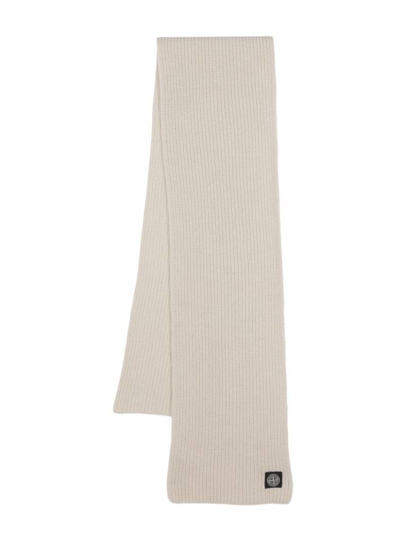 Stone Island Compass-patch virgin wool scarf - Neutrals von Stone Island