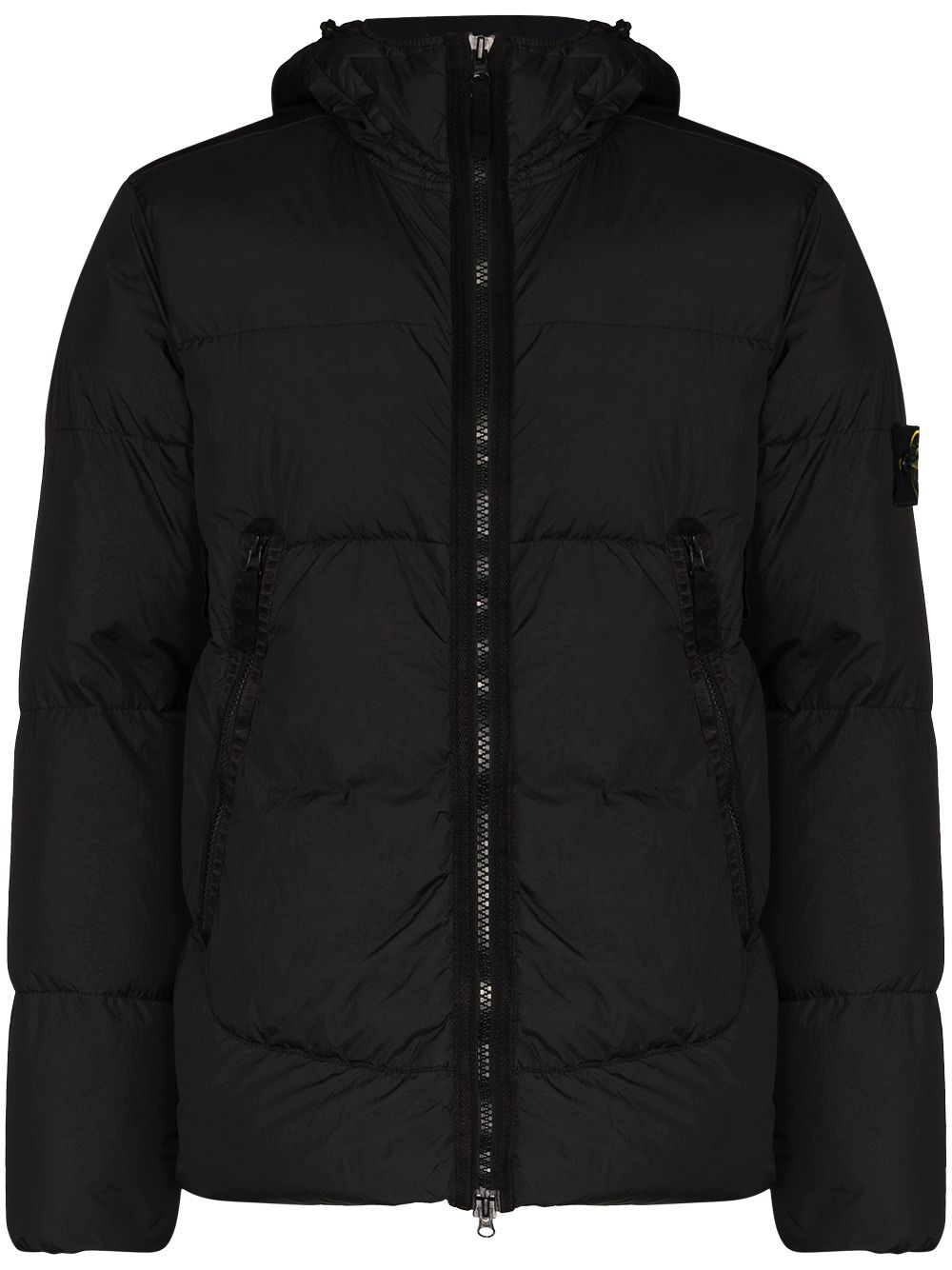 Stone Island Compass quilted puffer jacket - Black von Stone Island