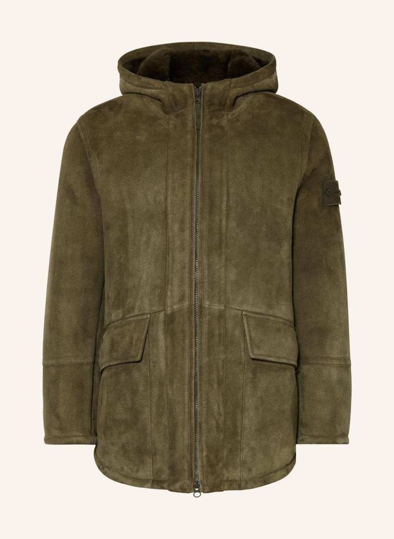 Stone Island Lederjacke Ghost gruen von Stone Island