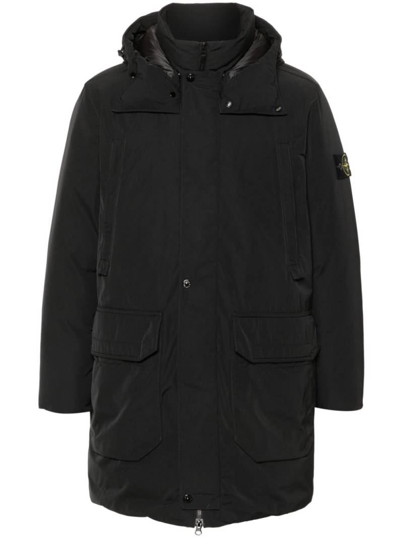 Stone Island Micro Twill hooded coat - Black von Stone Island