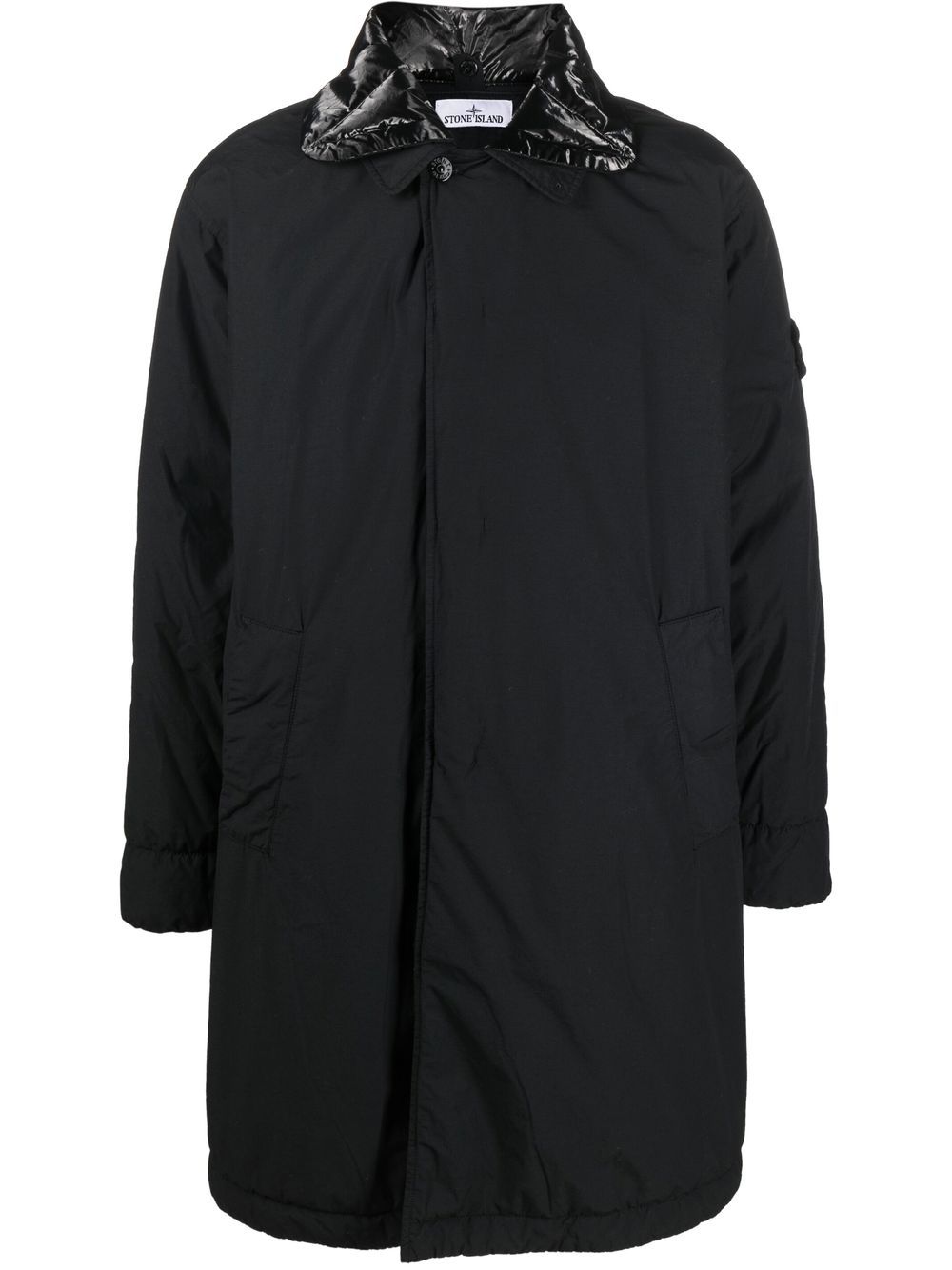 Stone Island Naslan detachable-collar padded coat - Black von Stone Island