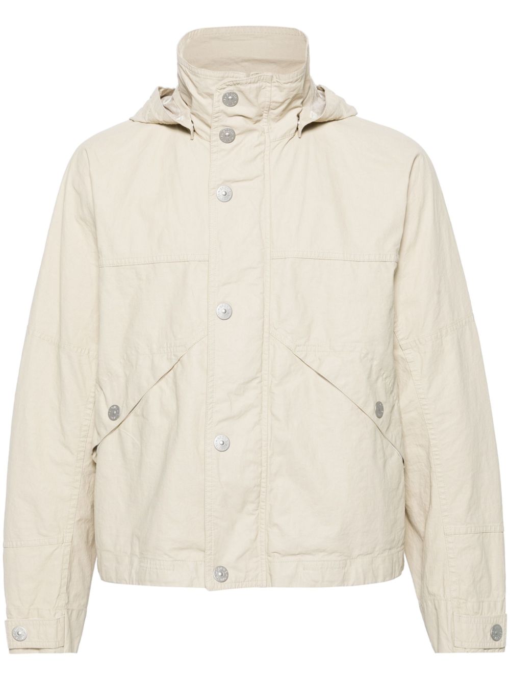 Stone Island Raw Plated linen hooded jacket - Neutrals von Stone Island