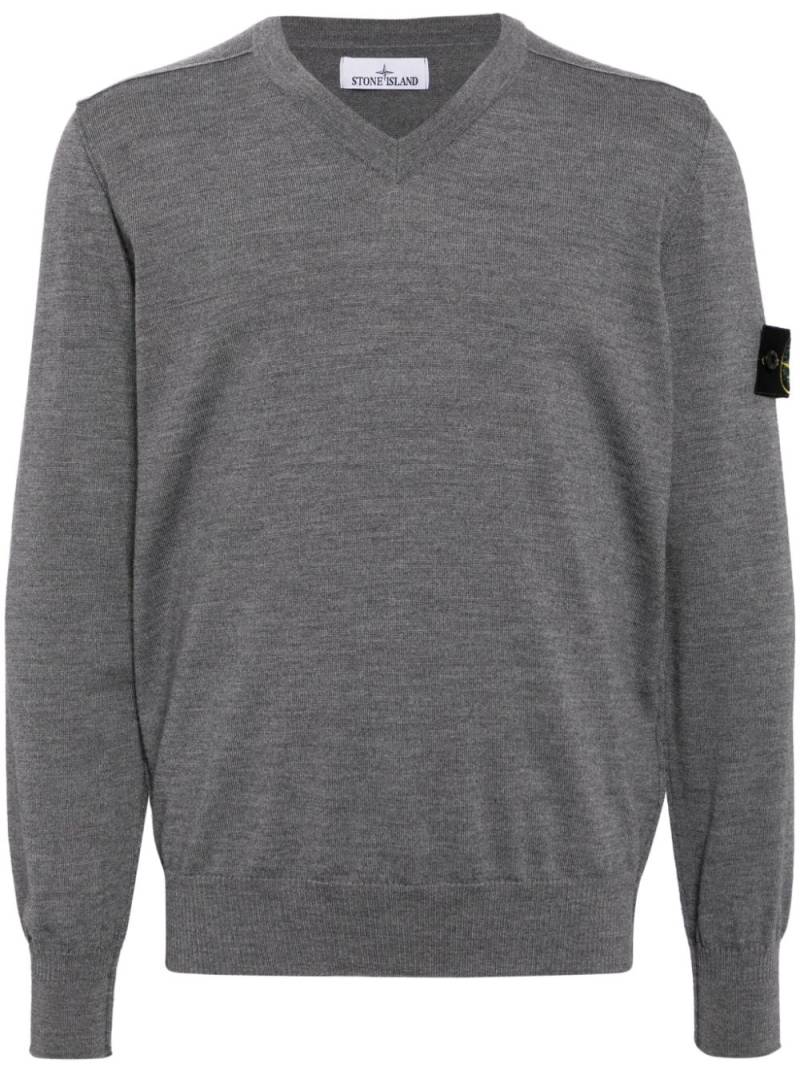 Stone Island V-neck knit jumper - Grey von Stone Island