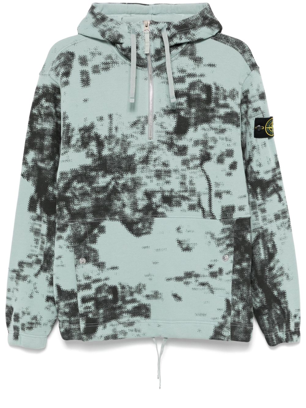 Stone Island abstract-print hoodie - Blue von Stone Island