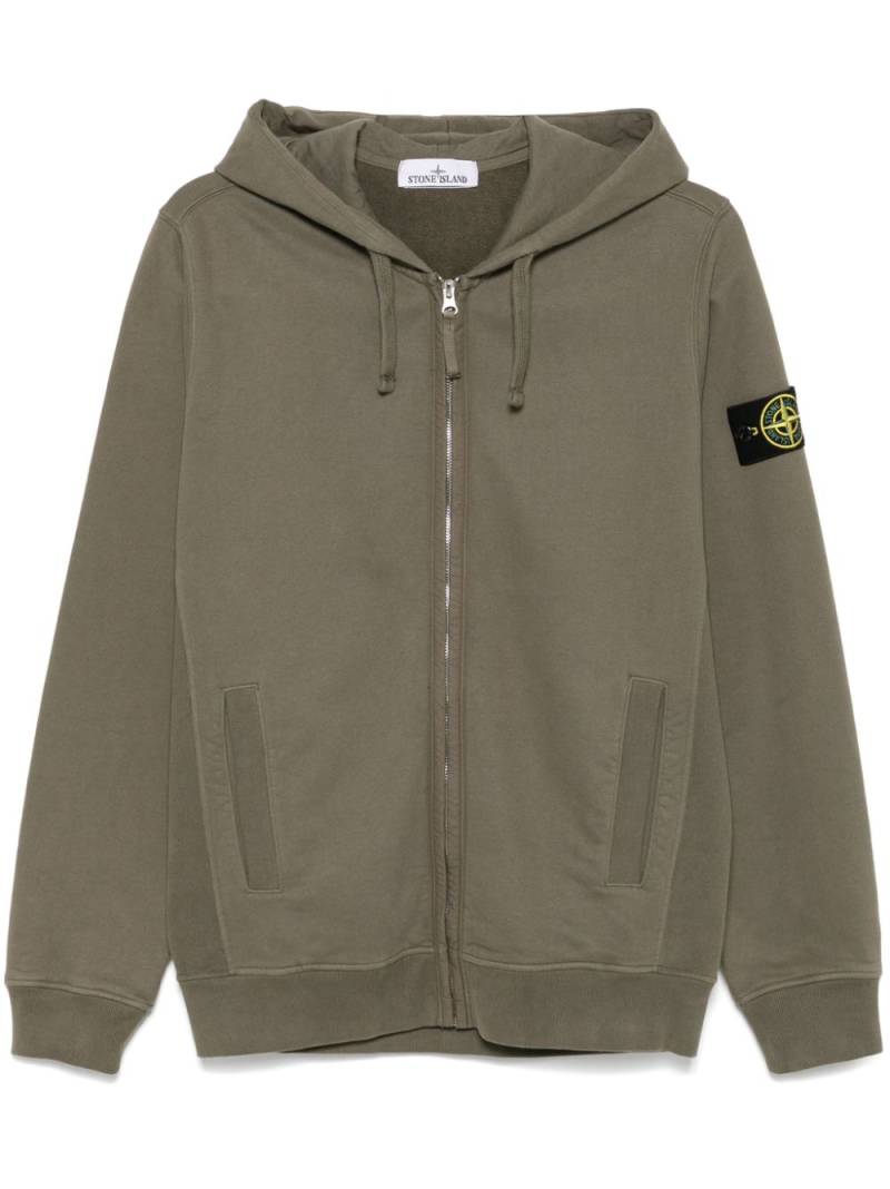 Stone Island brushed organic cotton hoodie - Green von Stone Island