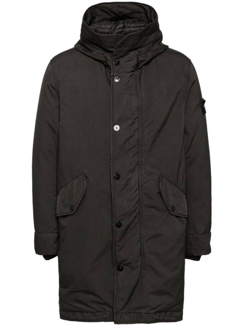 Stone Island buttoned-up down jacket - Black von Stone Island