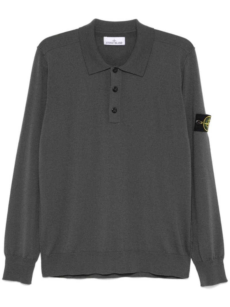 Stone Island compass-badge polo top - Grey von Stone Island