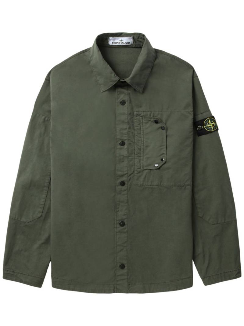 Stone Island compass-badge shirt jacket - Green von Stone Island