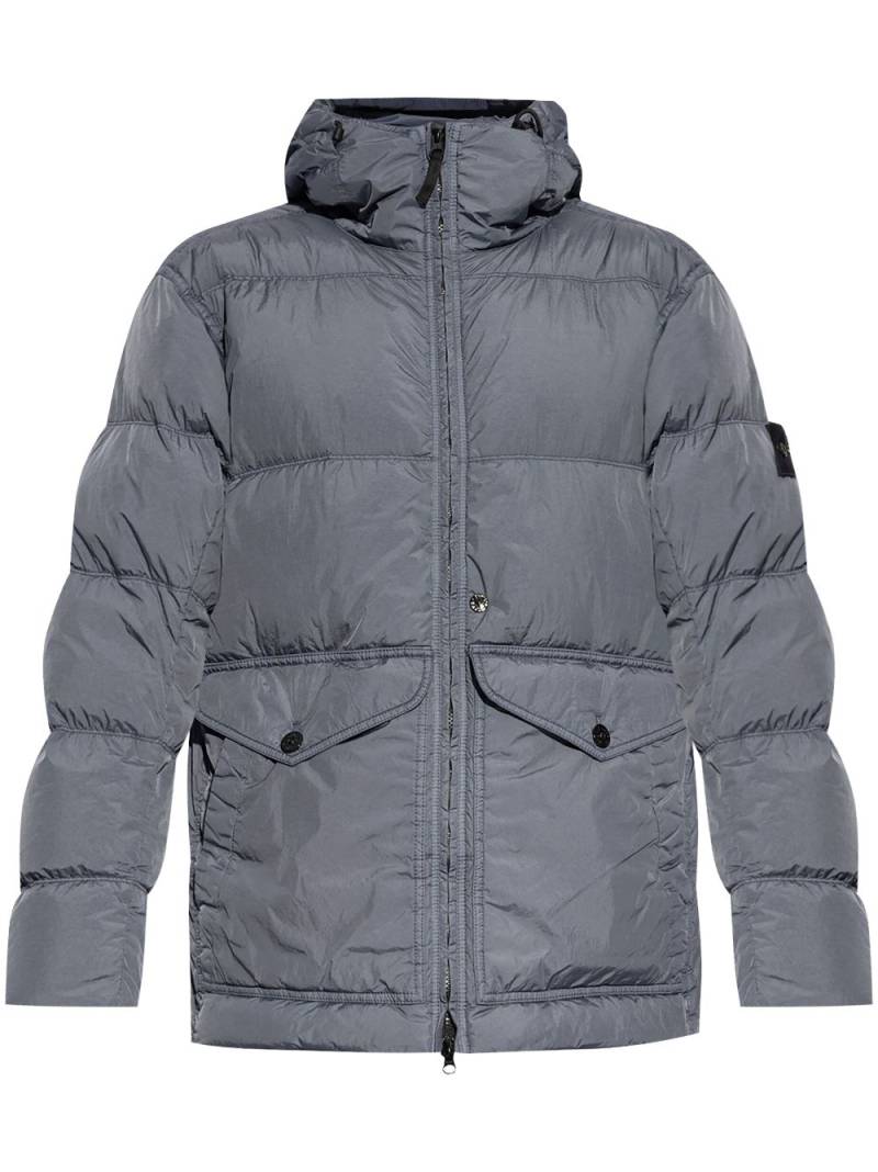 Stone Island compass-patch padded puffer jacket - Grey von Stone Island