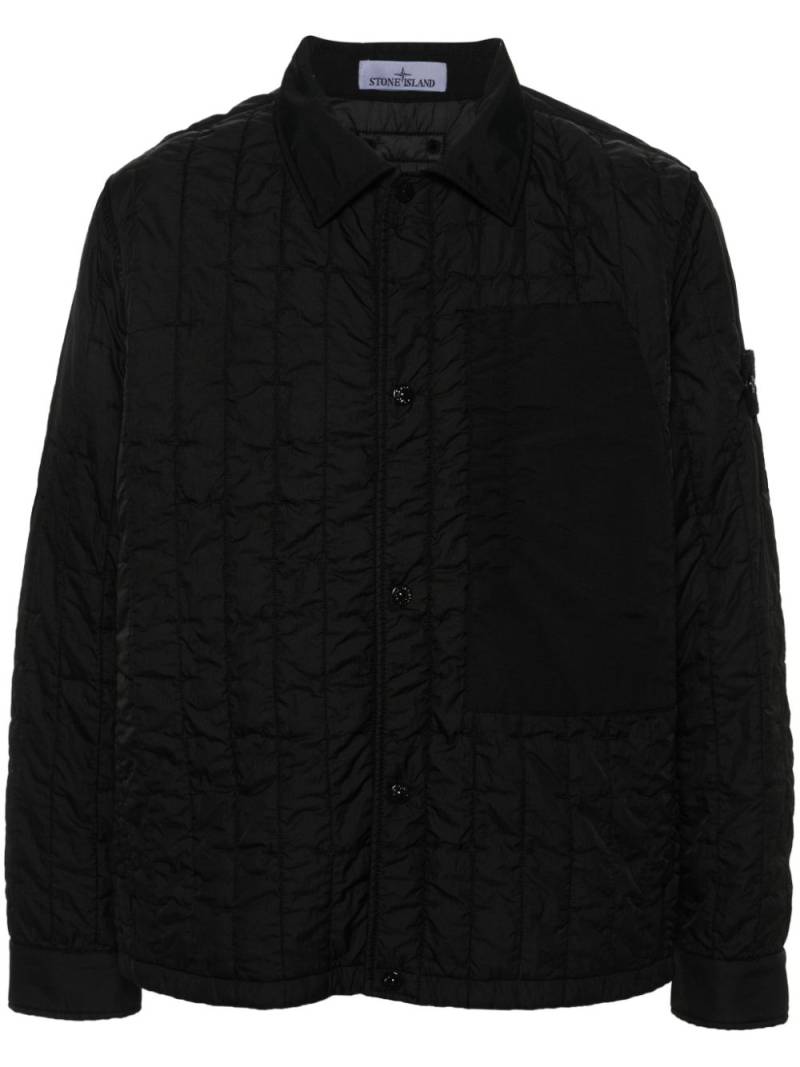 Stone Island crinkled quilted shirt jacket - Black von Stone Island