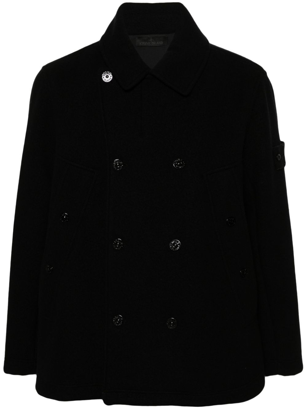 Stone Island double-breasted coat - Black von Stone Island