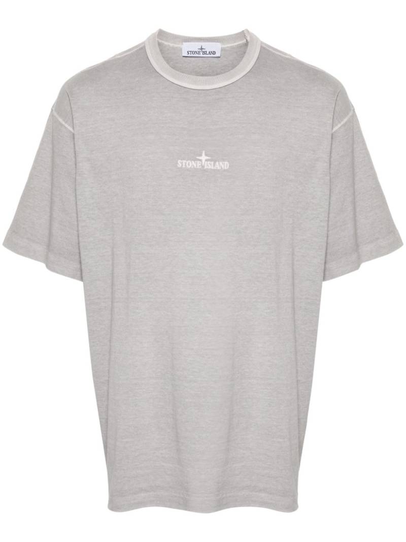 Stone Island embroidered-logo cotton T-shirt - Grey von Stone Island