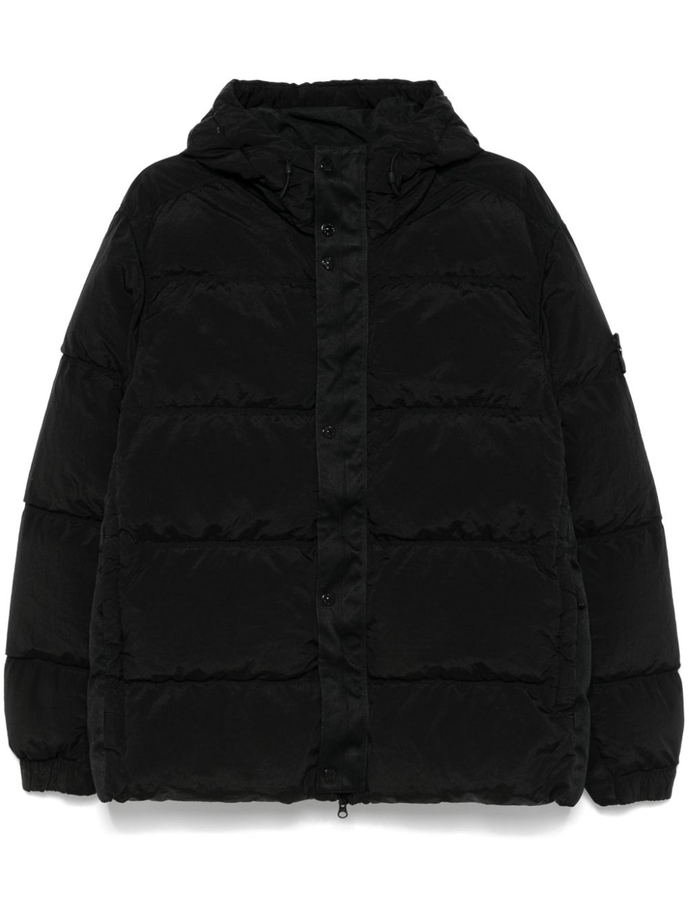 Stone Island hooded puffer jacket - Black von Stone Island