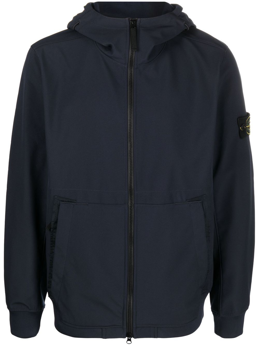 Stone Island Compass-patch hooded zip-up jacket - Blue von Stone Island