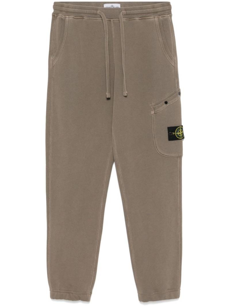 Stone Island jersey-texture cotton track pant - Brown von Stone Island