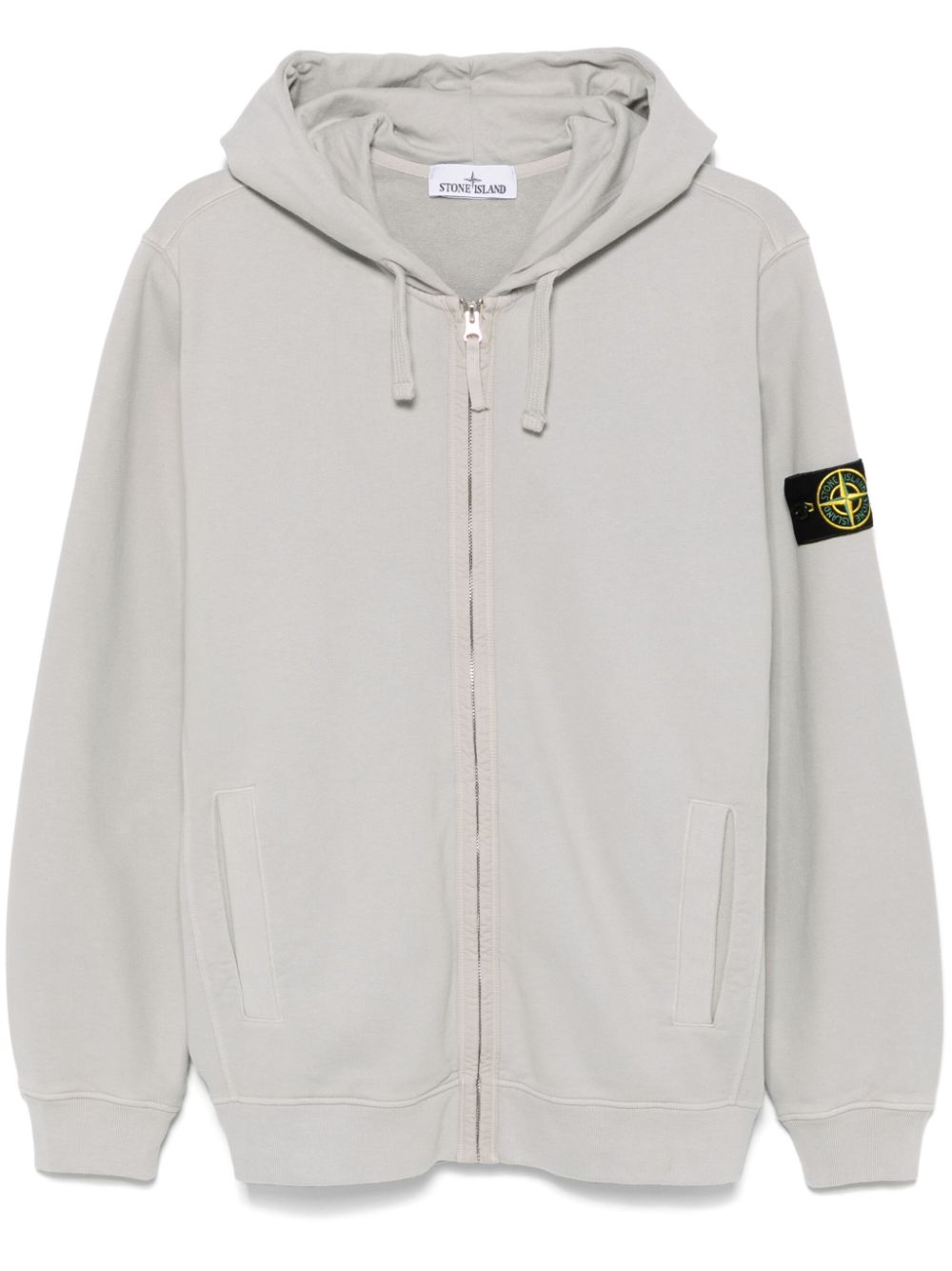 Stone Island jersey-texture hoodie - Grey von Stone Island