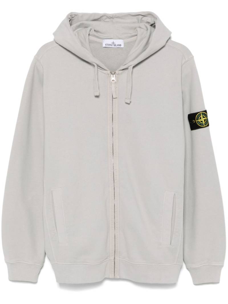 Stone Island jersey-texture hoodie - Grey von Stone Island