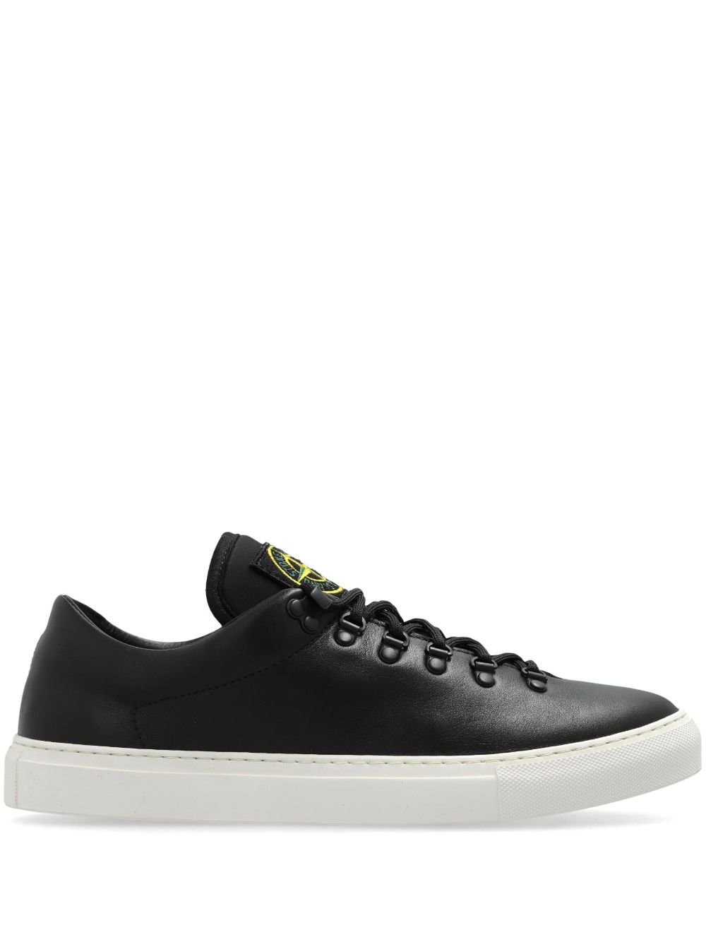 Stone Island leather sneakers - Black von Stone Island