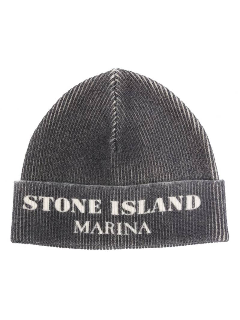 Stone Island logo-embellished beanie hat - Blue von Stone Island