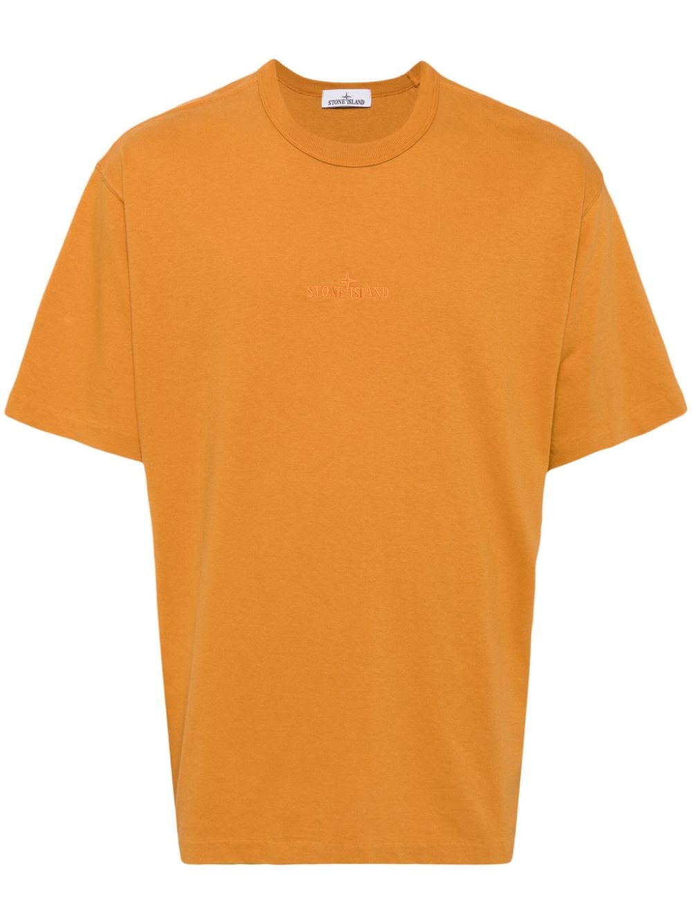 Stone Island logo-embroidered cotton T-shirt - Orange von Stone Island