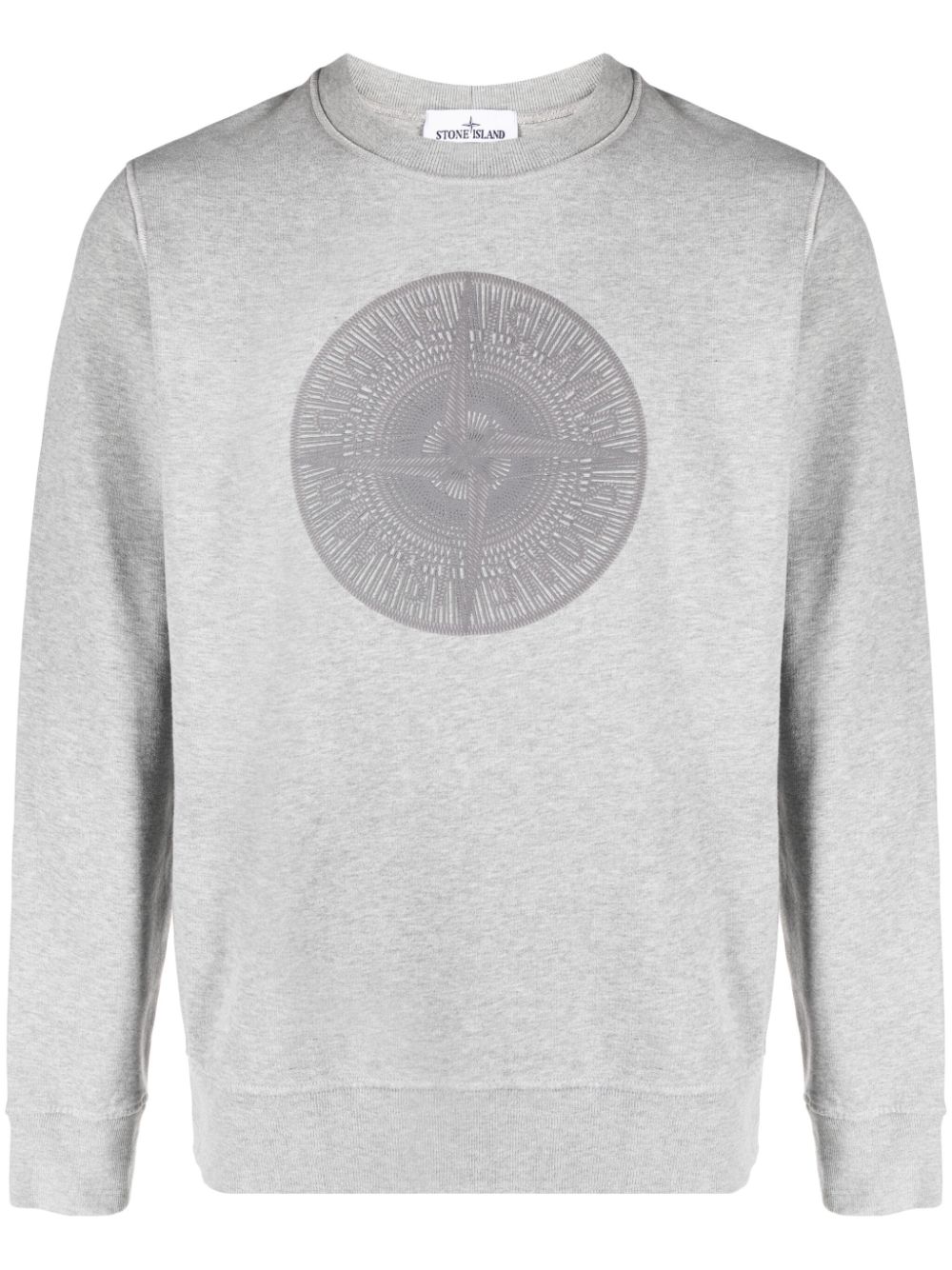 Stone Island logo-embroidered cotton sweatshirt - Grey von Stone Island