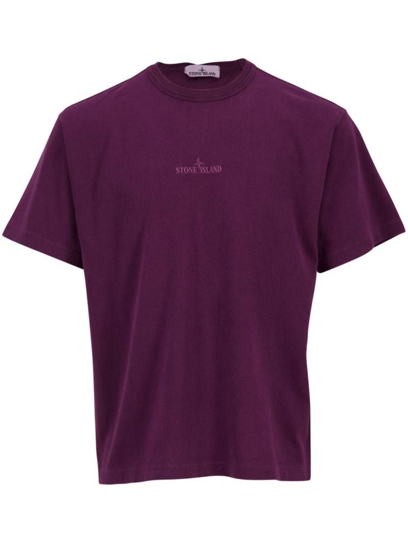 Stone Island logo embroidered t-shirt - Purple von Stone Island