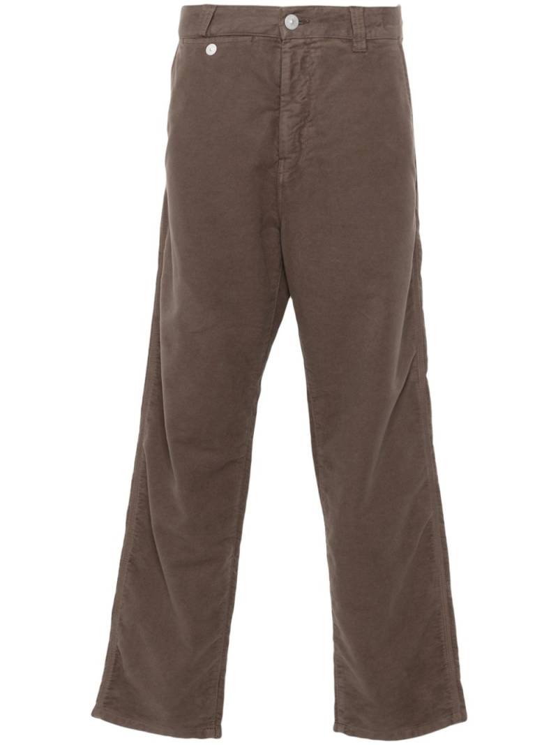 Stone Island logo-embroidered trousers - Brown von Stone Island