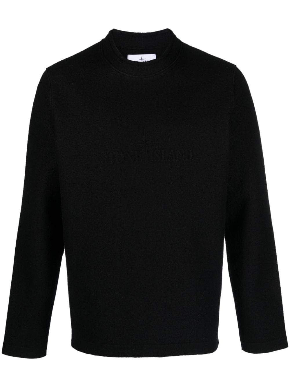 Stone Island logo-embroidered wool jumper - Black von Stone Island