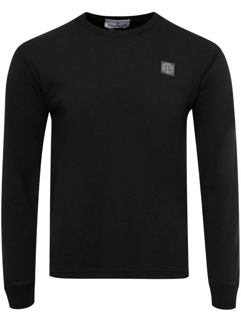 Stone Island logo long sleeve t-shirt - Black von Stone Island